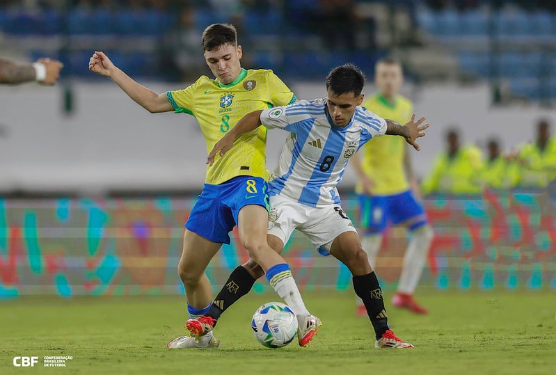 Seleção Brasileira Sub-20 enfrenta o Argentina pelo Sul-Americano 2025 na cidade de Caracas nessa quinta-feira 13/02. Foto: RAFAEL RIBEIRO/CBF