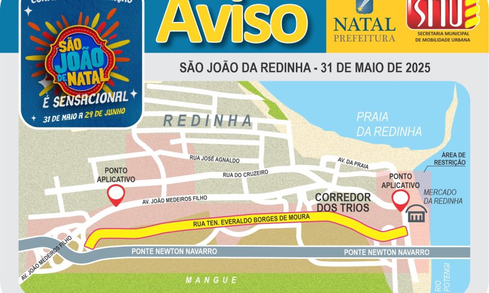 STTU define operação especial de trânsito para cobrir o São João de Natal  